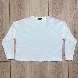 Forever 21 White Waffle Textured Knit Top